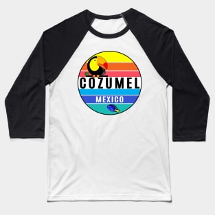 Cozumel Mexico Tropical Beach Toucan Fish Travel Vacation Baseball T-Shirt